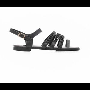 All black sandals